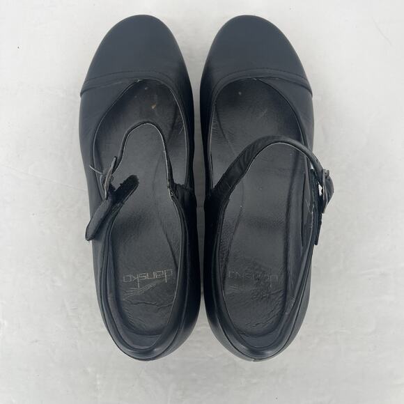 Dansko Womens SZ 40 US 9-9.5 Fawna Black Leather Mary Jane Shoes Leather Comfort - Picture 7 of 9
